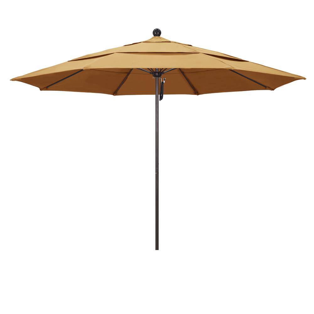 UPC 848363000042 product image for 11 ft. Bronze Aluminum Commercial Market Patio Umbrella with Fiberglass Ribs and | upcitemdb.com