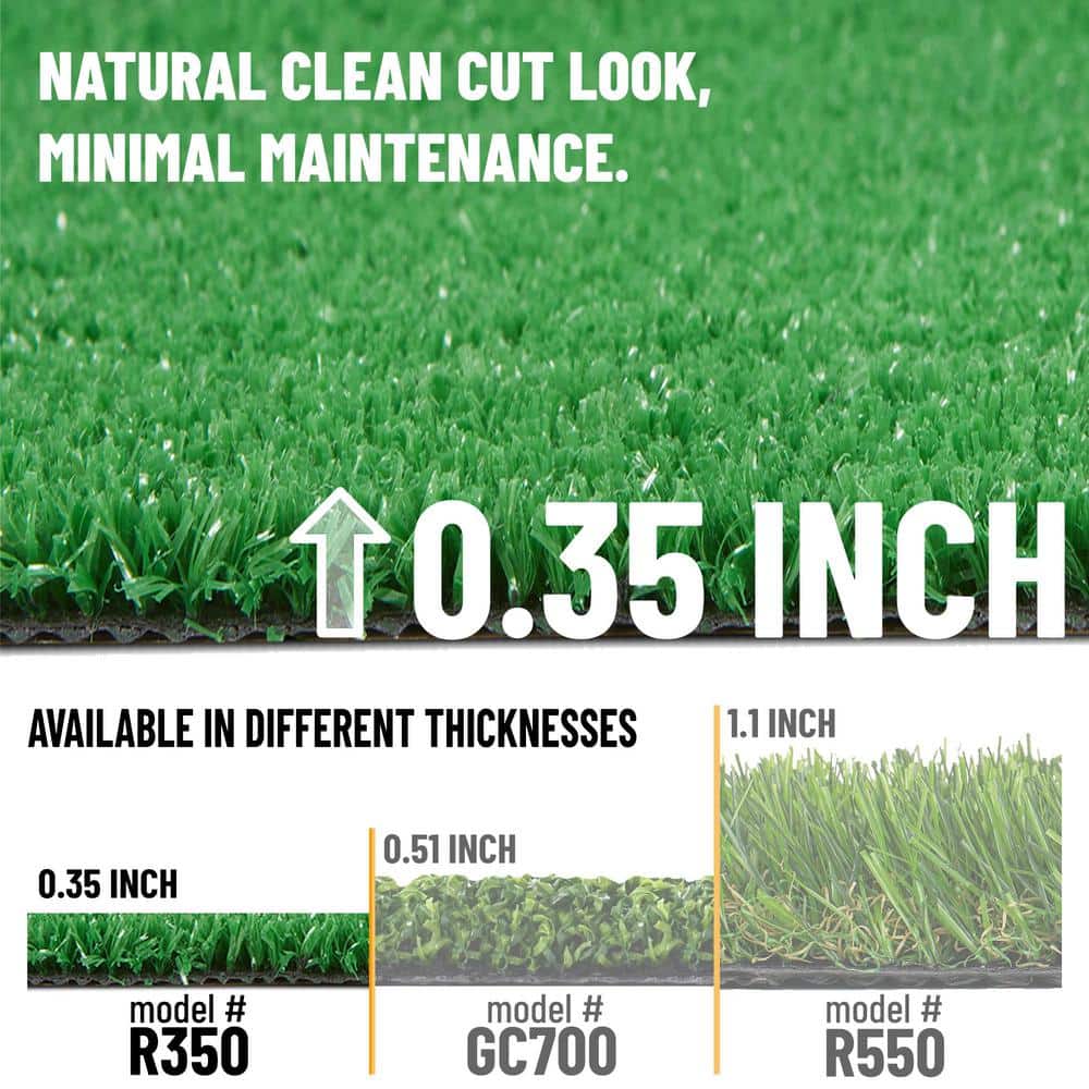 Green 2'7" x 9' Synthetic Waterproof Artificial Grass Rug