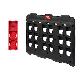 Packout M18 Battery Rack with Packout Large Wall Plate