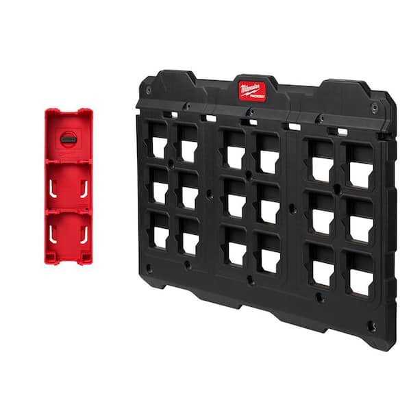 Milwaukee Packout M18 Battery Rack with Packout Large Wall Plate