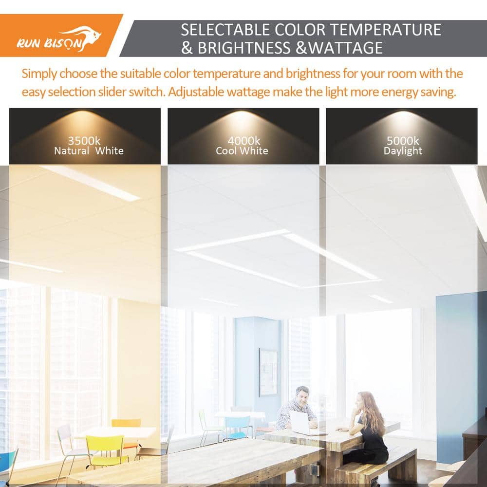 White Aluminum Dimmable LED Flat Panel Light 1x4 FT