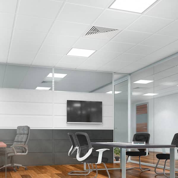 Simply Conserve 34/46/58-Watt Equivalent Dimmable Integrated LED Troffer Light, 3500K/4000K/5000K , 2-pack