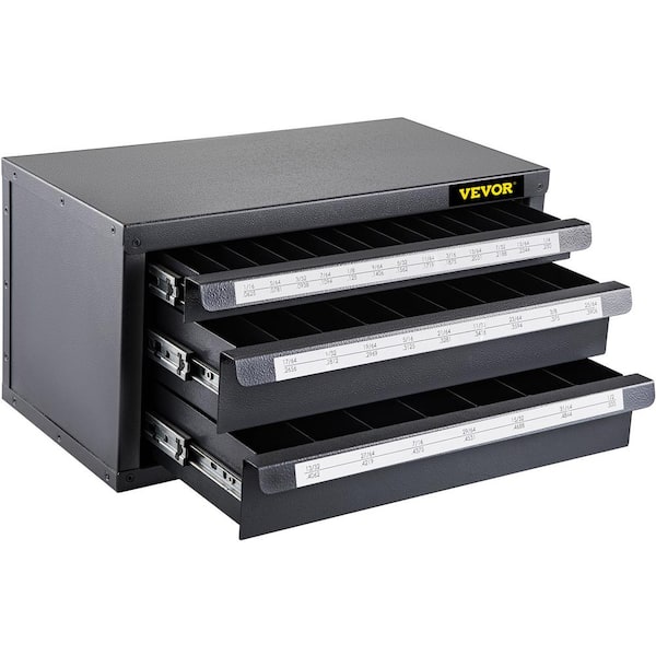 VEVOR Drill Bit Dispenser Cabinet, 3-Drawer Drill Bit Dispenser, Drill Bit Organizer Cabinet