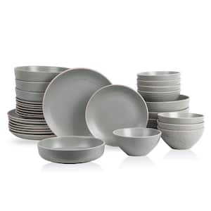 Lauren 32-Piece Green Stoneware Dinnerware Set (Service for 8)