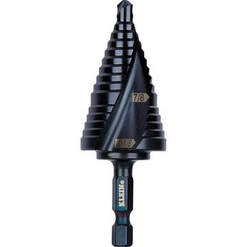 Step Drill Bit, Quick Release, Spiral Flute, 1-1/8 in.