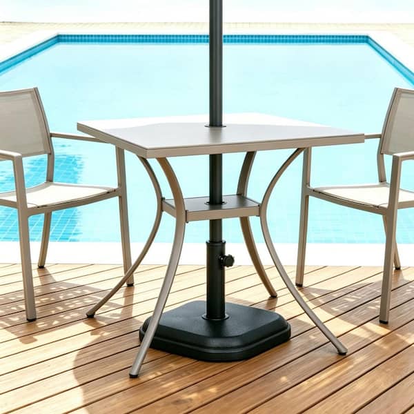 24 patio table umbrella 9ft Market With Fiberglass Ribs, Tilt Mechanism, Waterproof Carbon Steel Pole For Outdoor Holiday Garden Lawn Pool Yard (Base NOT Included)(Black) : Patio, Lawn & Garden The low 8.7ft Outdoor Patio Market Table