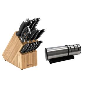 Essentials 15-Piece Cutlery Set and Block Set with Sharpener