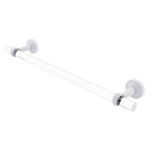 Pacific Beach Collection 36 in. Wall Mounted Towel Bar with Twisted Accents in Matte White