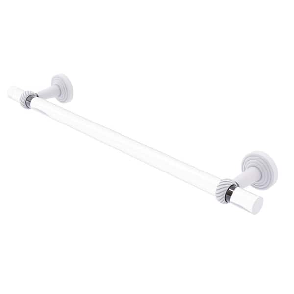 Allied Brass Pacific Beach Collection 36 in. Wall Mounted Towel Bar with Twisted Accents in Matte White