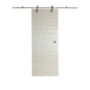 32 in. x 81 in. Silhouette Glass Sliding Barn Door with Hardware Kit