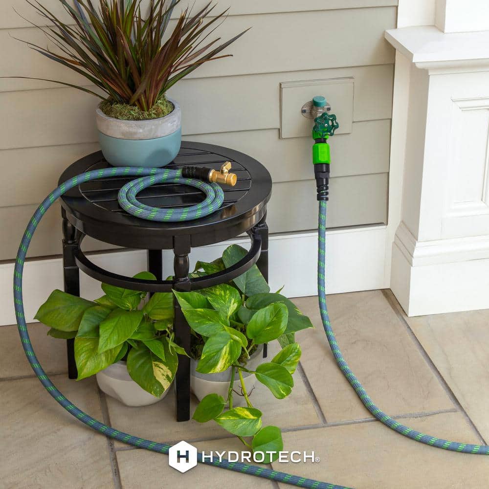 50 ft. Green and Gray Expandable Burst Proof Garden Hose with Brass Valve
