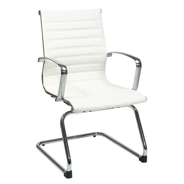 OSP Furniture Eco Leather Visitors Office Chair in White