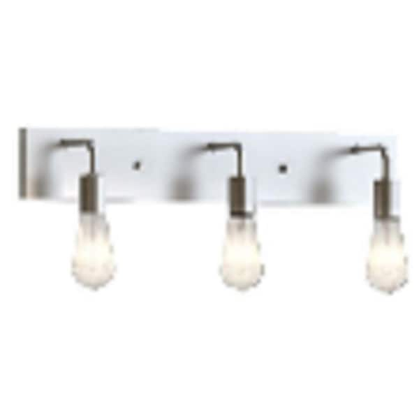 TRUE FINE 24 in. 3-Light Brushed Nickel Modern/Contemporary LED Bathroom  Vanity Light Bar TD120002W-LED - The Home Depot