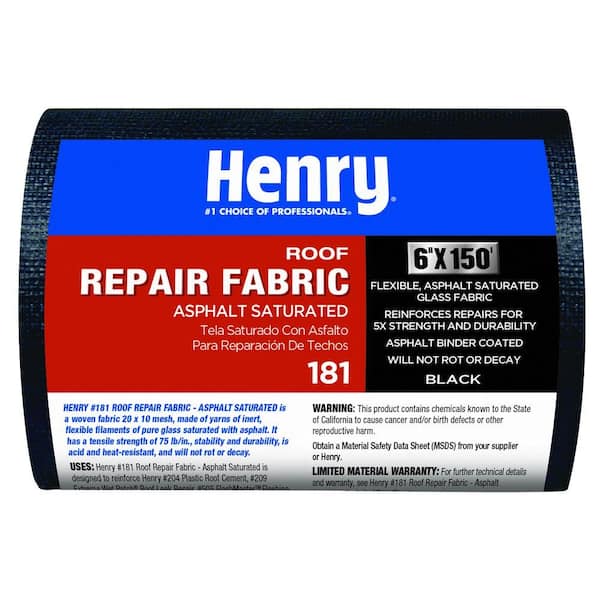 Henry 181 Asphalt Saturated Black Roof Repair Fabric 6 in. x 150 ft.
