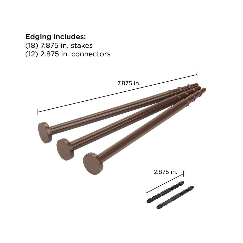 4 ft. Brickface Rubber Landscape Lawn Edging (Set of 6)