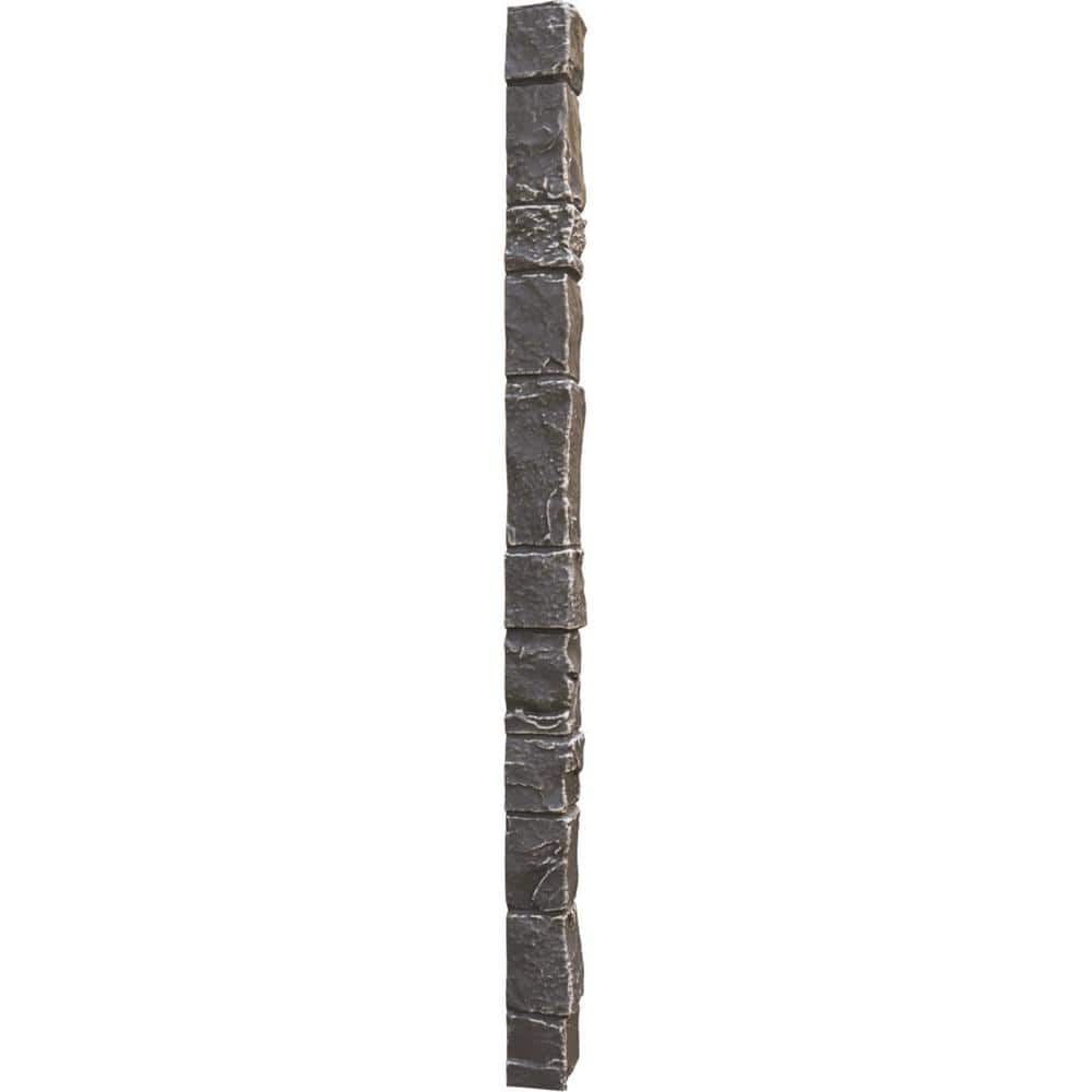 Slate Gray Faux Stone Siding Corner Panel, 3" x 48"