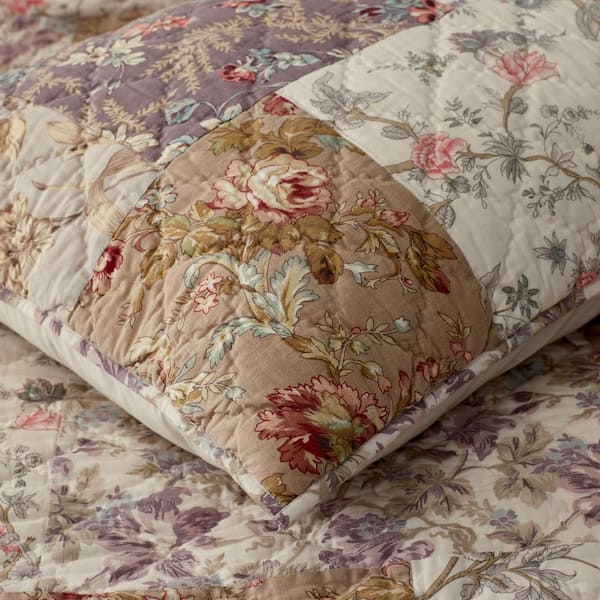 Company Cotton Flora Patchwork Multi Cotton Quilted Sham