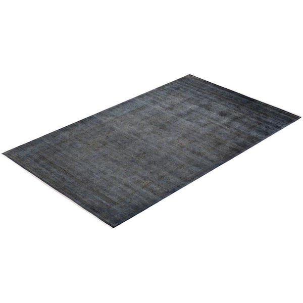 Overdyed Gray 8 ft. x 14 ft. Solid Wool Indoor Area Rug