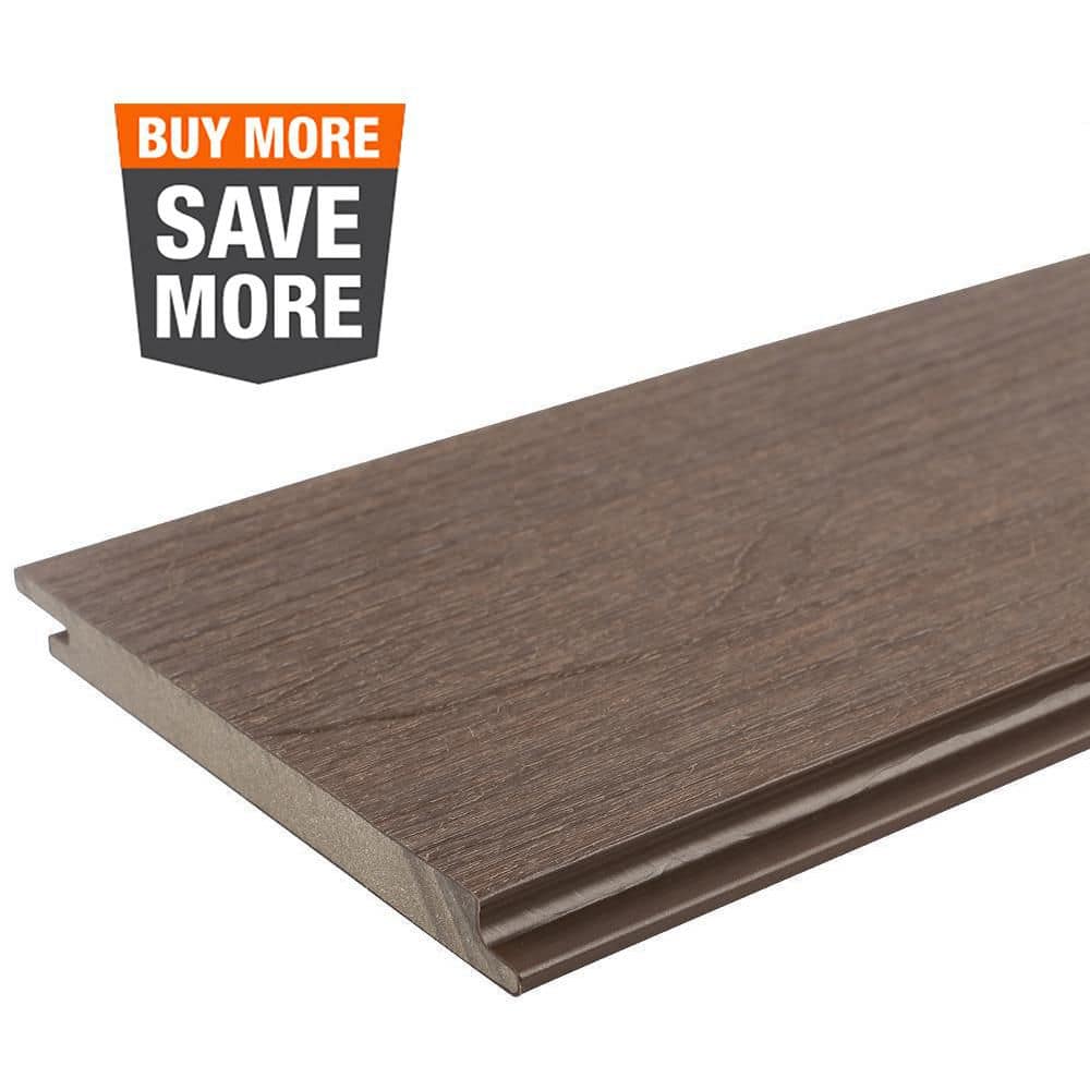 All Weather System 5.5 in. x 96 in. Composite Siding Board in Spanish Walnu