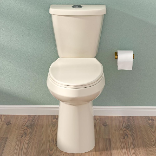 21 in. Extra Tall 2-Piece 1.1/1.6 GPF Dual Flush Map Flush 1000g Elongated Toilet with Soft-Close Seat Toilet in Biscuit