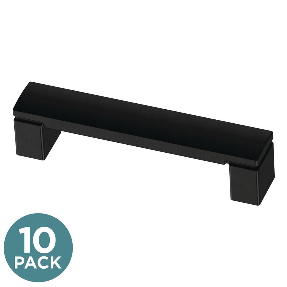 10-Pack Simply Geometric 3-3/4 in. (96 mm) Modern Matte Black Cabinet Drawer Pulls price history on PriceWatchPro