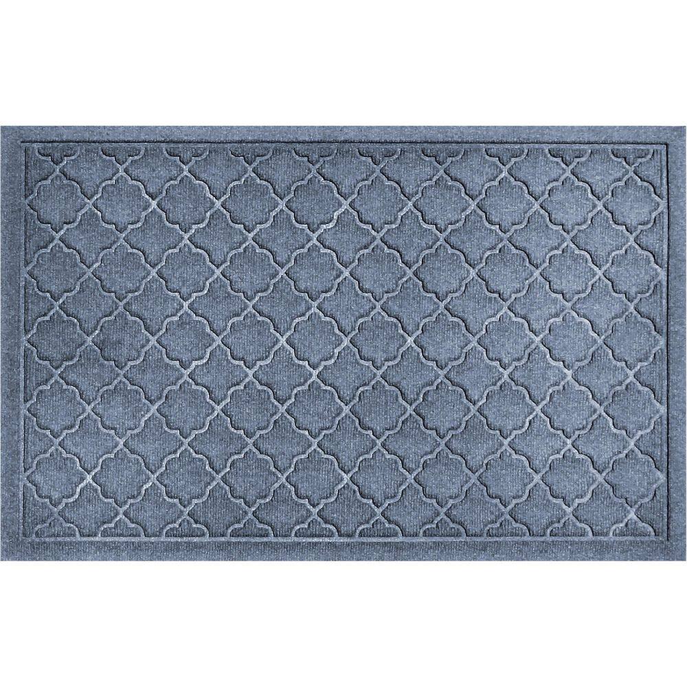 Waterhog Cordova 23 in. x 35 in. PET Polyester Indoor Outdoor Door Mat Blue