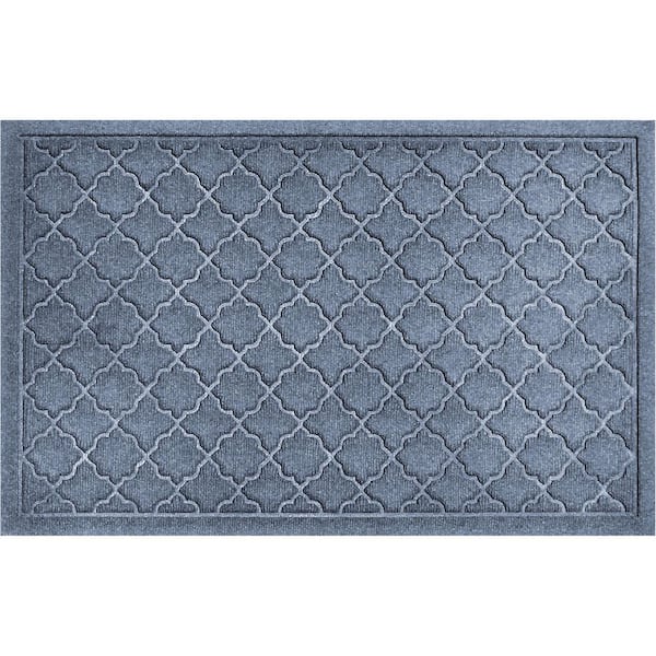 Waterhog Cordova 23 in. x 35 in. PET Polyester Indoor Outdoor Door Mat Bluestone