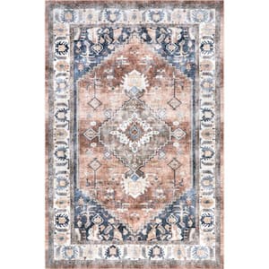 Lawrence Rust 5 ft. x 8 ft. Medallion Area Rug