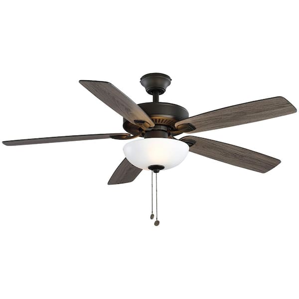 Hampton Bay 52 in. ENERGY STAR Indoor/Outdoor LED Bronze Ceiling Fan with Light Kit