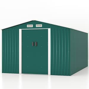 9.1 ft. W x 10.5 ft. D Coffee Garden Outdoor Storage Shed Building Galvanized Steel Shed with Sliding Door 94 (sq.ft.)