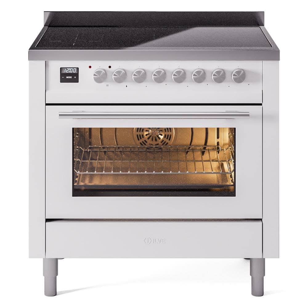 Professional Plus II 36 in. 6 Zone Freestanding Induction Range in White -  ILVE, UPI366WMPWH