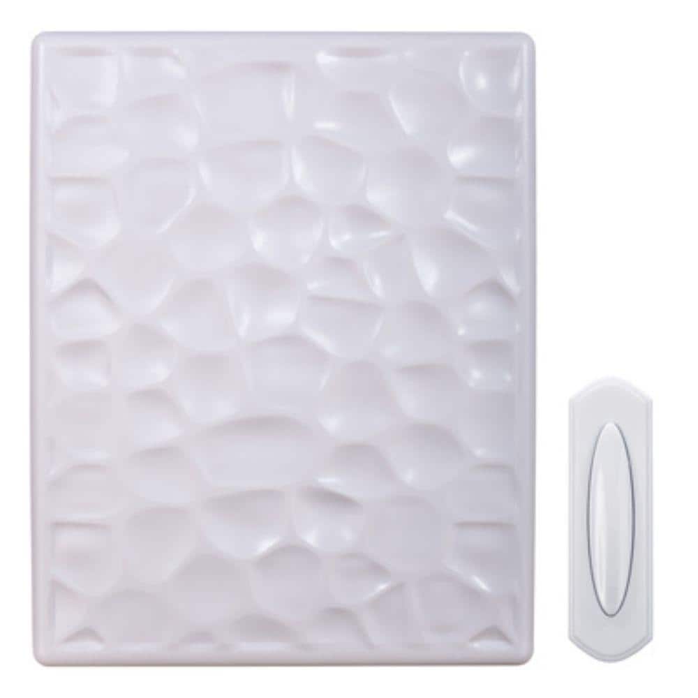 Heath Zenith Hammered White Plastic Wireless Door Chime Kit -  3002189