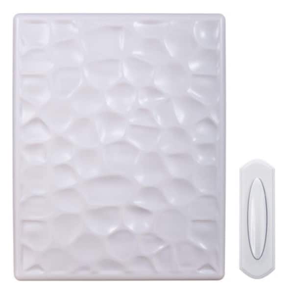 Heath Zenith Hammered White Plastic Wireless Door Chime Kit