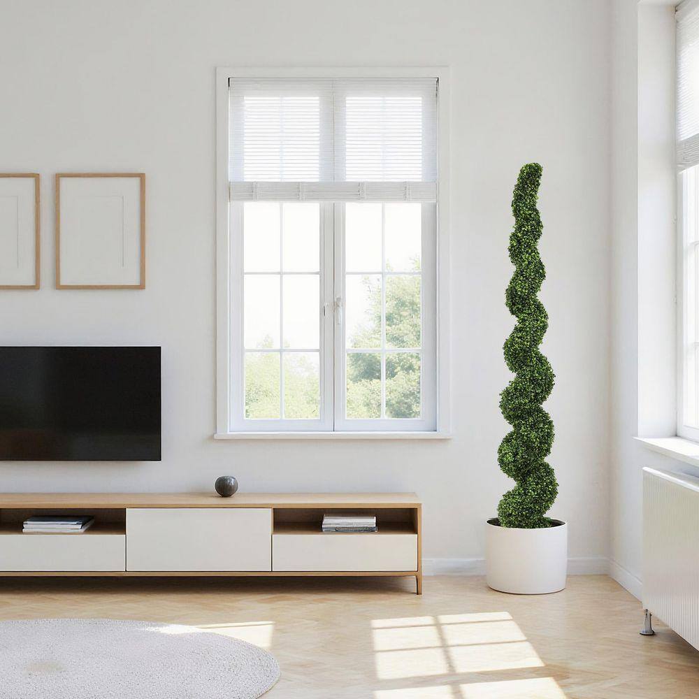 Unique Visuals Light Green 7 ft. Plastic Artificial Boxwood Large