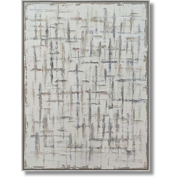 1-Piece Framed Mixed Media Abstract Wall Art 48 in. x 36 in.