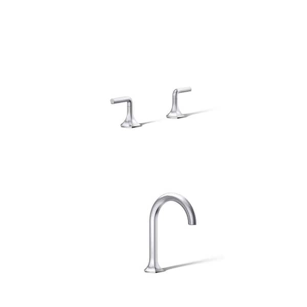 Occasion Lever Handle and Cane Design Bathroom Sink Faucet Spout in Polished Chrome