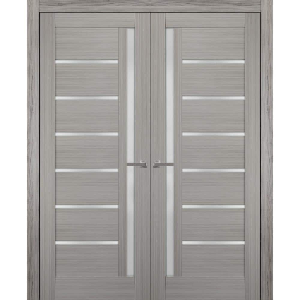 72 in. x 80 in. 2 Panel Gray Ash Finished Solid MDF Sliding Door with Hardware price history on PriceWatchPro