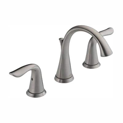 Delta Lahara 8 in. Widespread 2-Handle Bathroom Faucet with Metal Drain Assembly in Stainless