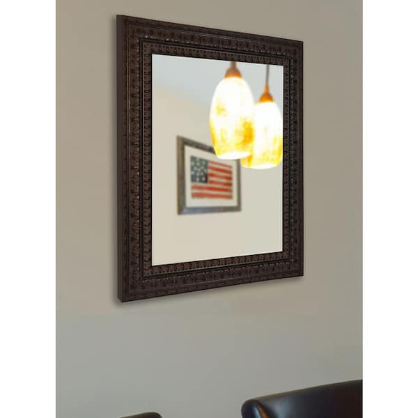 Unbranded Large Rectangle Aged Dark Mahogany Finish Contemporary Mirror (48 in. H x 36 in. W)