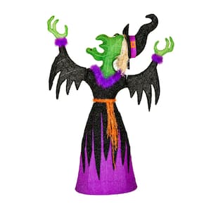 Pre-Lit Cackling Green Witch
