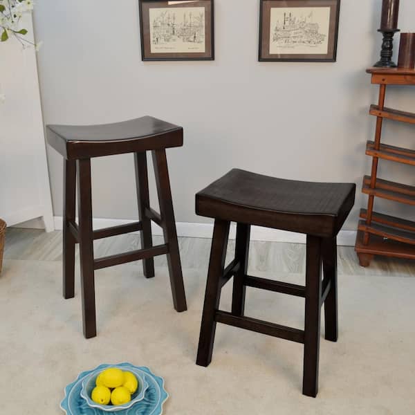 Colborn 25 in. Espresso Thick Saddle Seat Stool