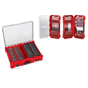 SHOCKWAVE 1/2 in. Drive Deep Well Impact PACKOUT Socket Set with SHOCKWAVE Screw Driver Bit Set (131-Piece)