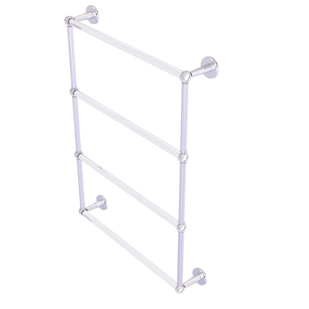 Clear Acrylic and Satin Chrome 26.6'' 4-Tier Ladder Towel Bar