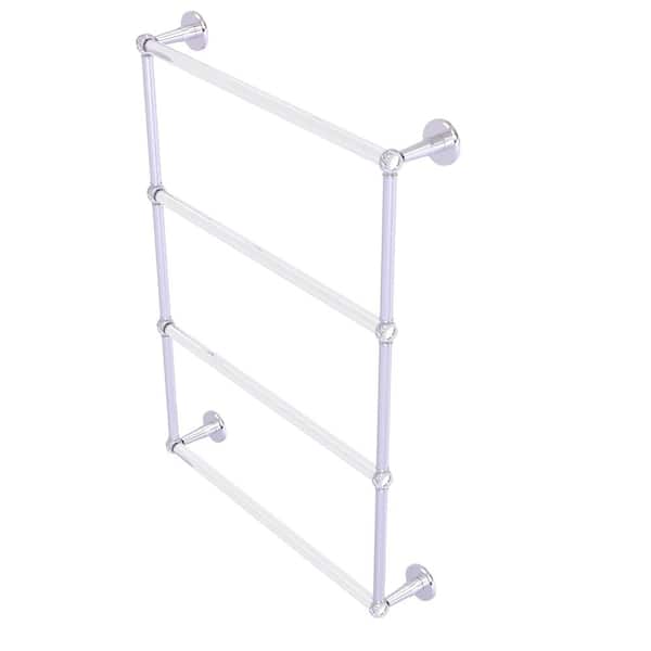 Allied Brass Clearview 24 in. 4-Tier Ladder Towel Bar with Twisted Accents in Satin Chrome