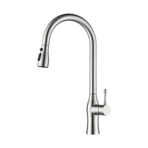 Single Handle Pull-Down Sprayer Kitchen Faucet with Spot Resistant in Brushed Nickel