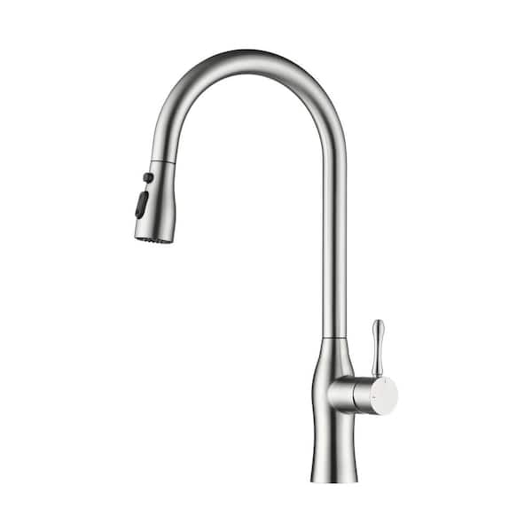 RAINLEX Single Handle Pull-Down Sprayer Kitchen Faucet with Spot Resistant in Brushed Nickel