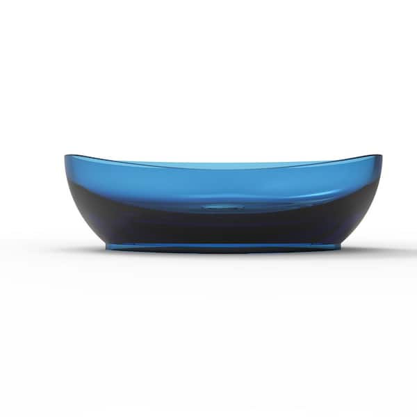 Staykiwi 20 in. W x 14 in . D x 6 in. H Blue Sky Solid Surface Oval Vessel Sink
