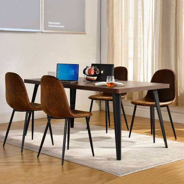 Homy Casa STANNI 63 in. Rectangle Contemporary Walnut Desk-Robust, Versatile, and Long-Lasting for Home Office and Dining Use