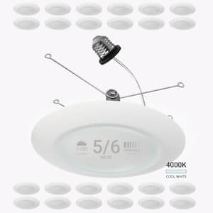 5/6 in. 4000K Cool White Remodel 15-Watt Retrofit Disk Light E26 Base Integrated LED Recessed Lighting Kit (24-Pack)