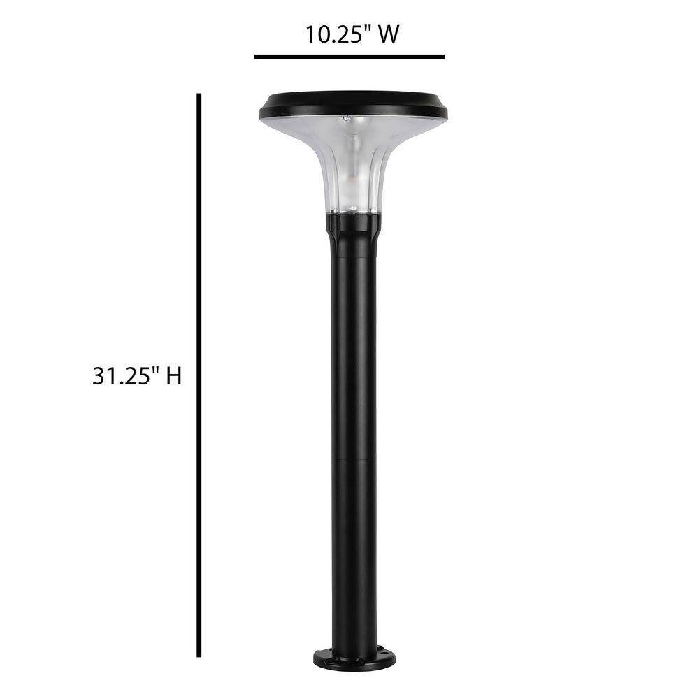 Black Cast Aluminum LED Solar Pathway Light with Dusk to Dawn